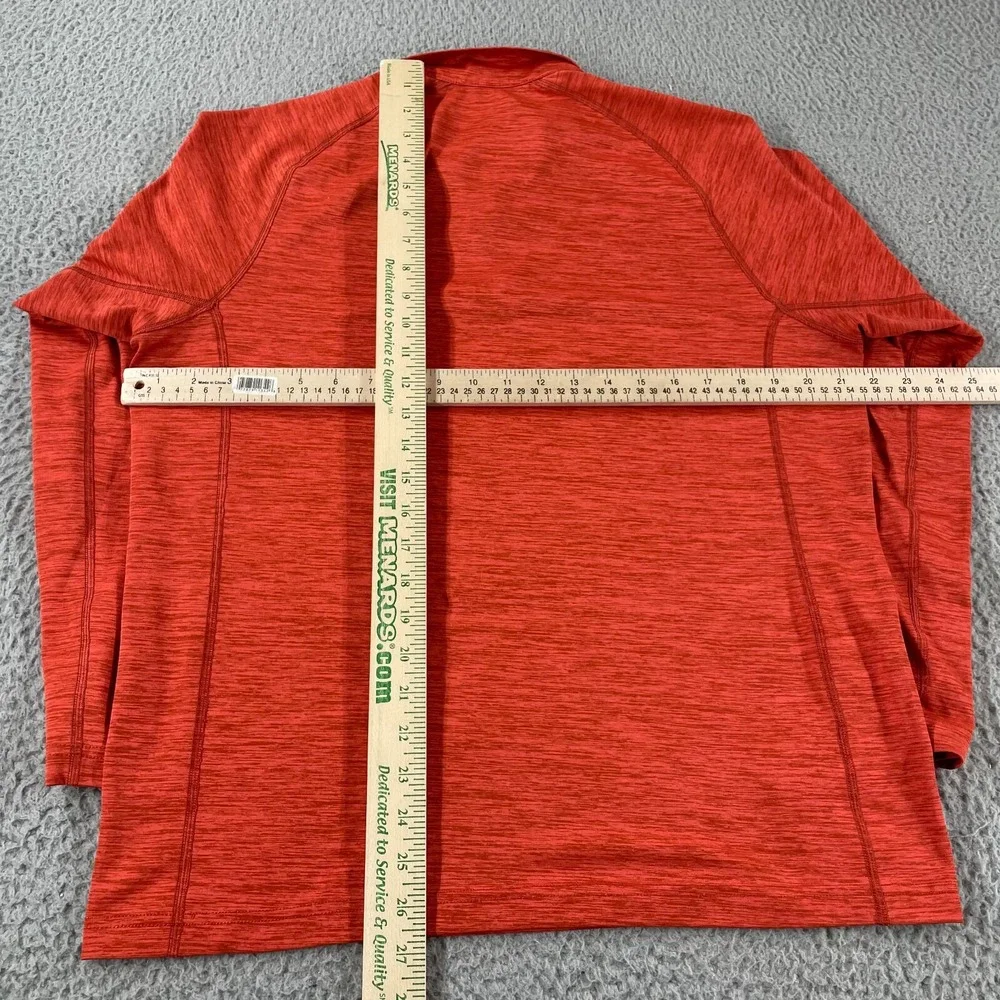 Eddie Bauer‎ Men's 1/4 Zip Pullover Sweatshirt Polyester Orange Medium FreeDry
